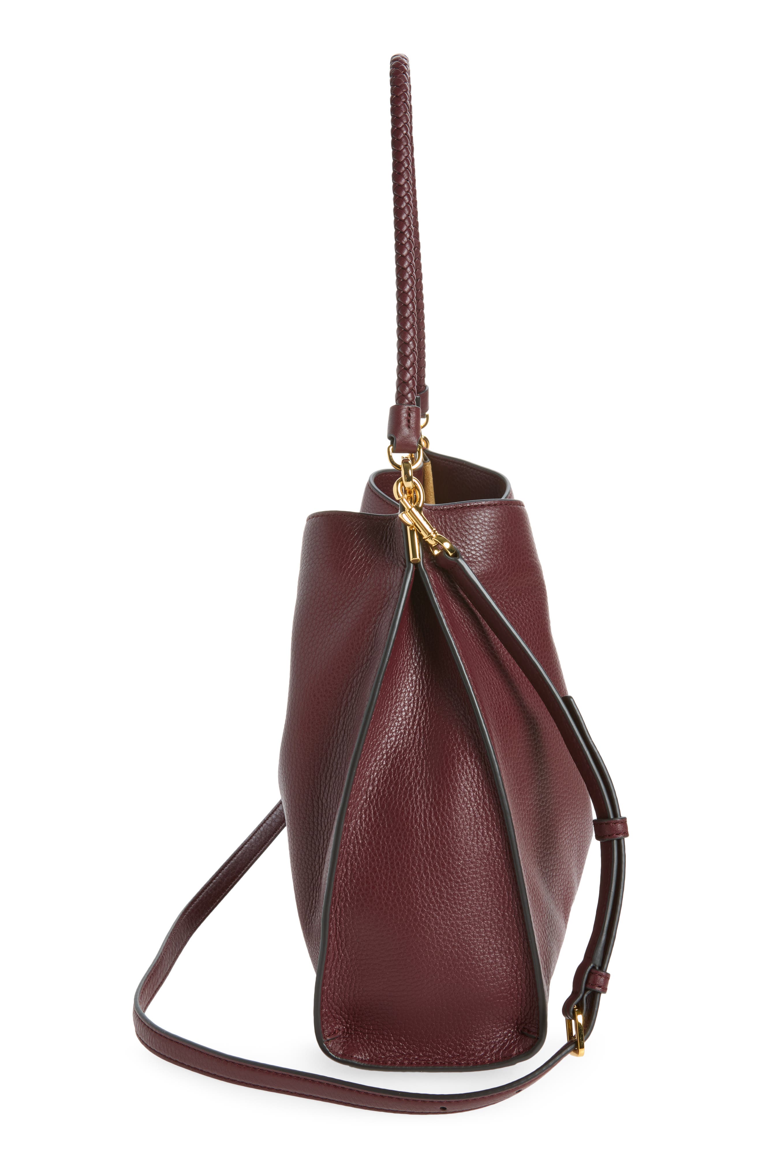 Vida Leather Hobo Bag, Alternate, color, BURGUNDY