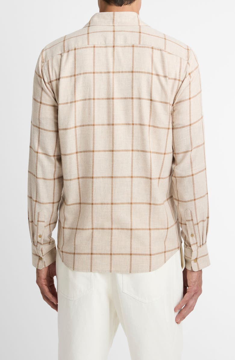 Vince Rockery Plaid Button-Up Shirt, Alternate, color, Heather Oatmeal/ Walnut