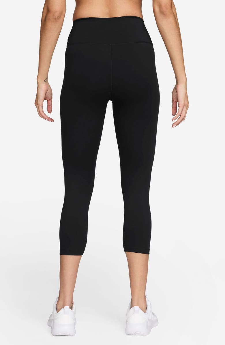 Nike Dri-FIT One High Waist Crop Leggings, Alternate, color, 011 Black/White