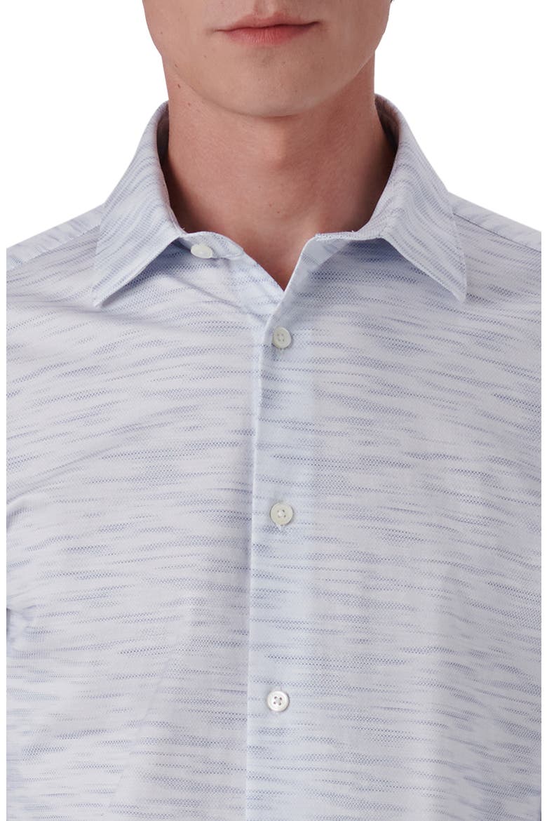 OoohCotton® Print Stretch Button-Up Shirt, Alternate, color, WHITE