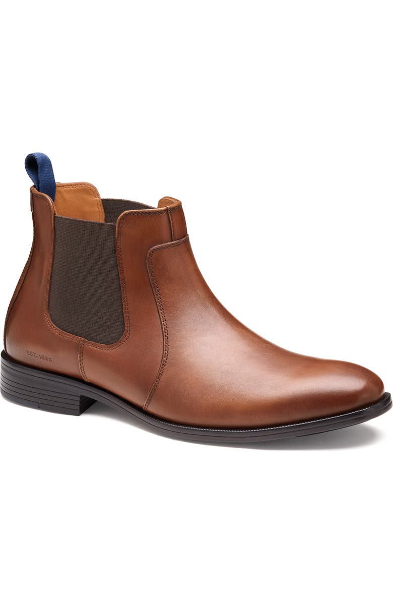 Johnston & Murphy Reeve Chelsea Boot, Main, color, Tan Full Grain