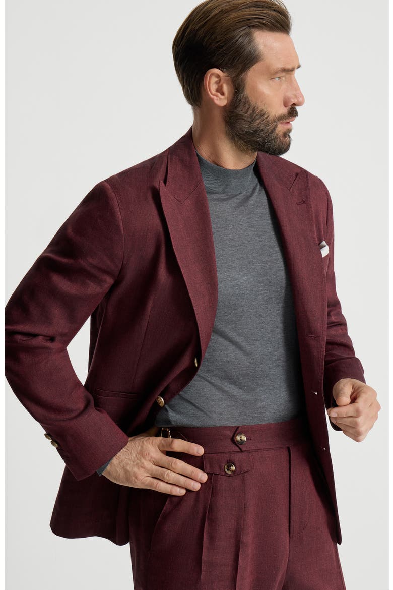 Blazer with metal buttons, Alternate, color, Cherry