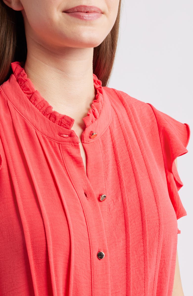 Julia Jordan Flutter Sleeve Shirtdress, Alternate, color, Coral