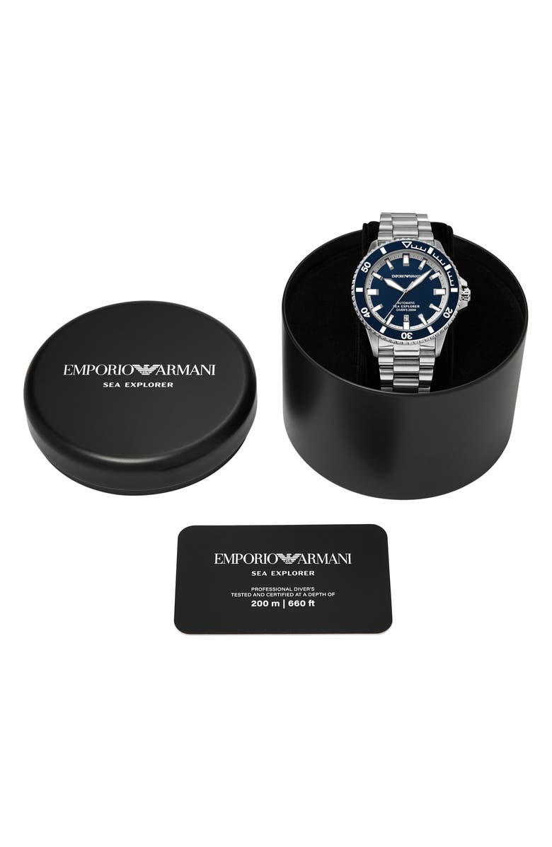 Emporio Armani Sea Explorer Bracelet Strap Automatic Diving Watch, 42.5mm, Alternate, color,