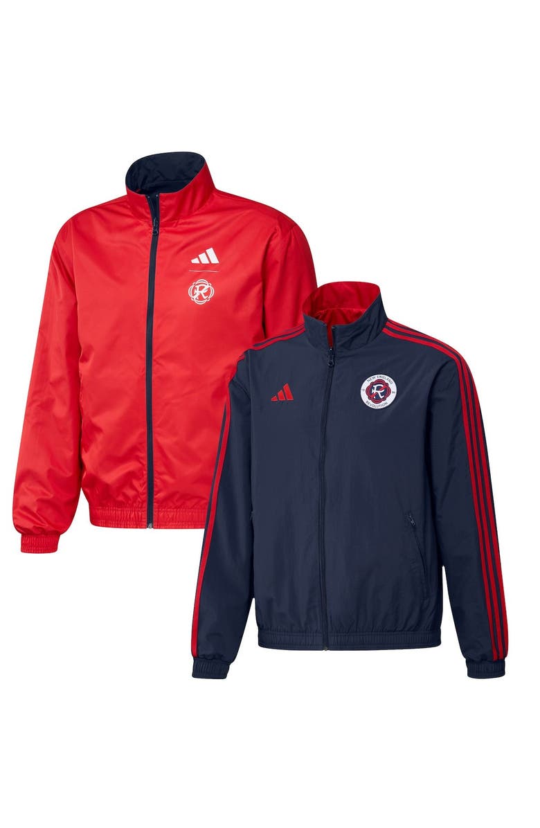 adidas Men
s adidas Navy/Red New England Revolution 2023 On-Field Anthem Full-Zip Reversible Team Jacket, Main, color, Navy