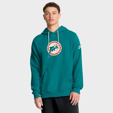 Men's Nike Aqua Miami Dolphins Sideline Offensive Set Play Performance Pullover Hoodie