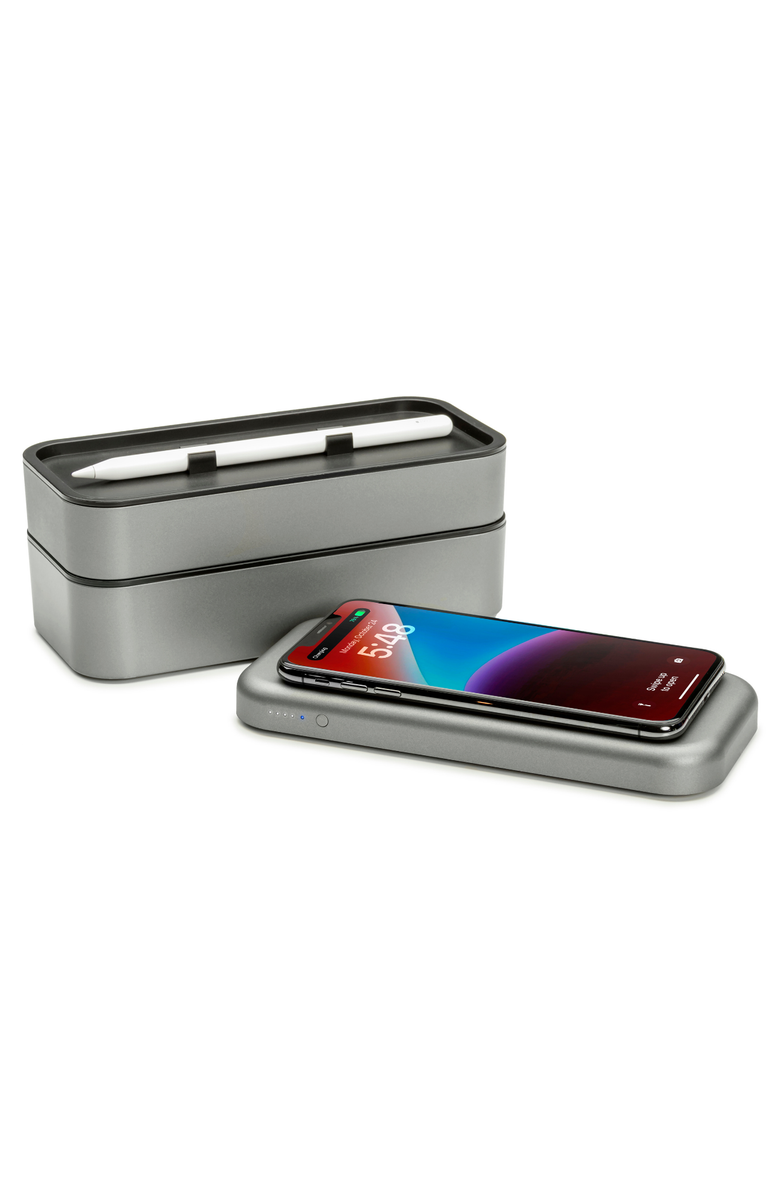 Function101 BentoStack Charge - Tech Accessory Organizer and 3-Way Charger, Alternate, color, Grey