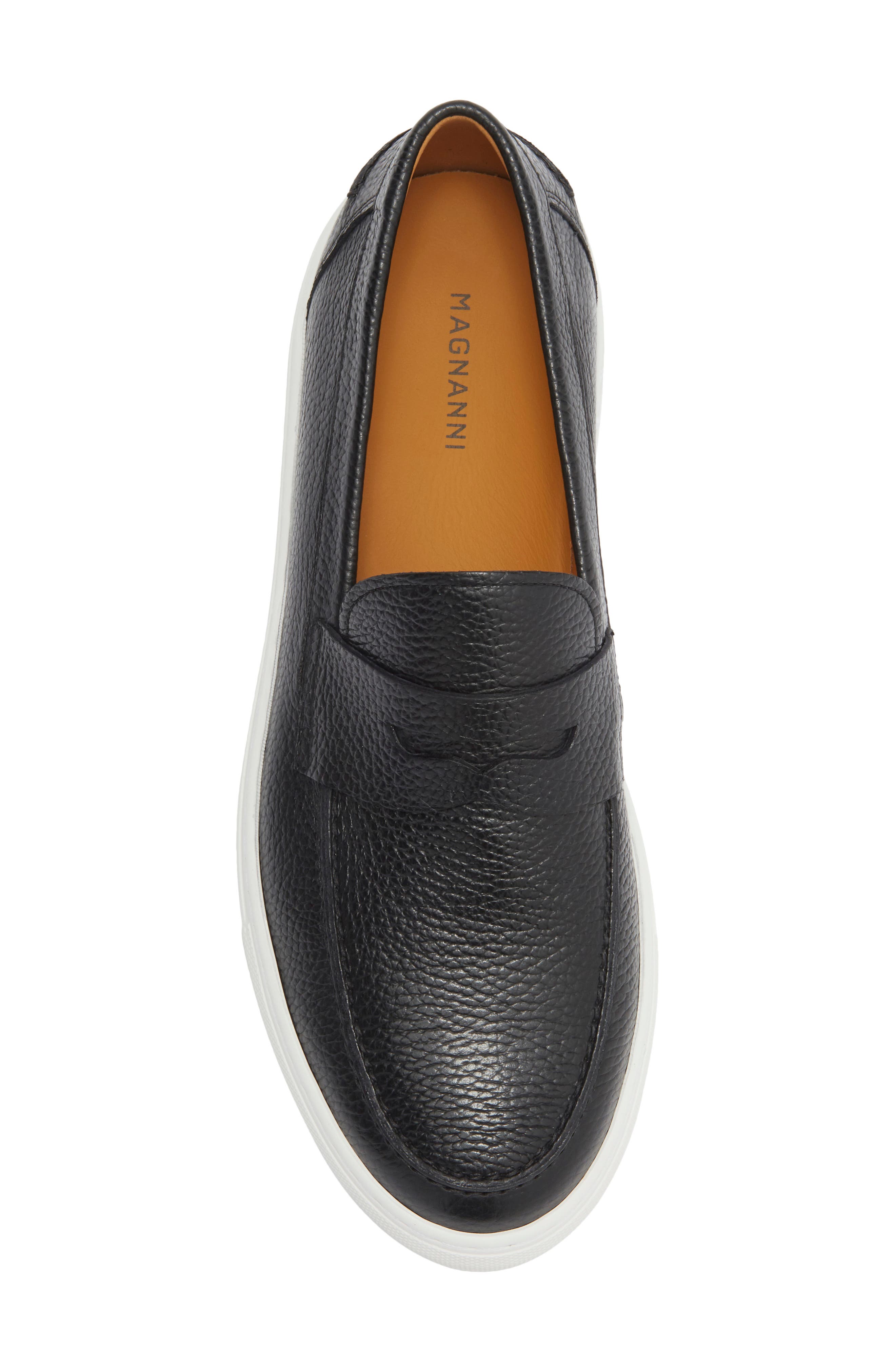 Magnanni Johnny Penny Loafer Sneaker, Alternate, color, Black Pebble