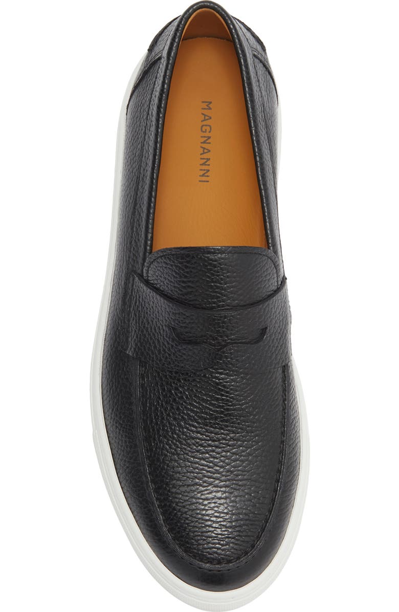 Magnanni Johnny Penny Loafer Sneaker, Alternate, color, Black Pebble