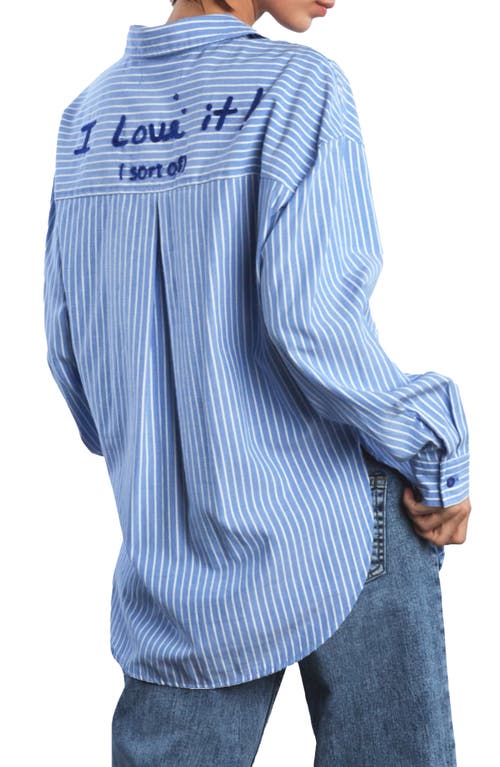 Billy T I Love It Stripe Shirt In Blue Cabana Stripe