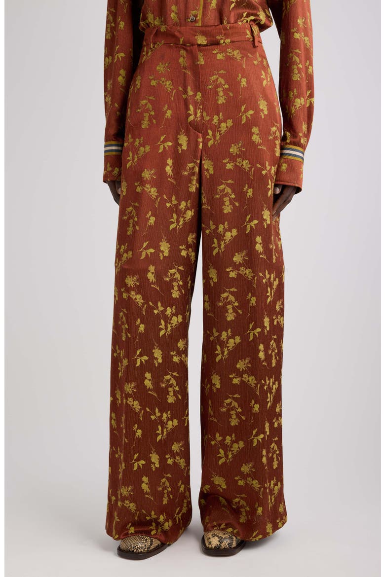 Penn Floral Jacquard Wide Leg Pants, Main, color, OCRA