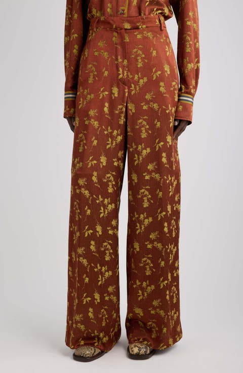 Penn Floral Jacquard Wide Leg Pants