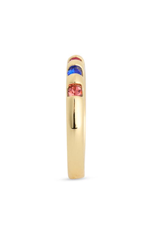 Covet Multicolor Crystal Band Ring In Gold