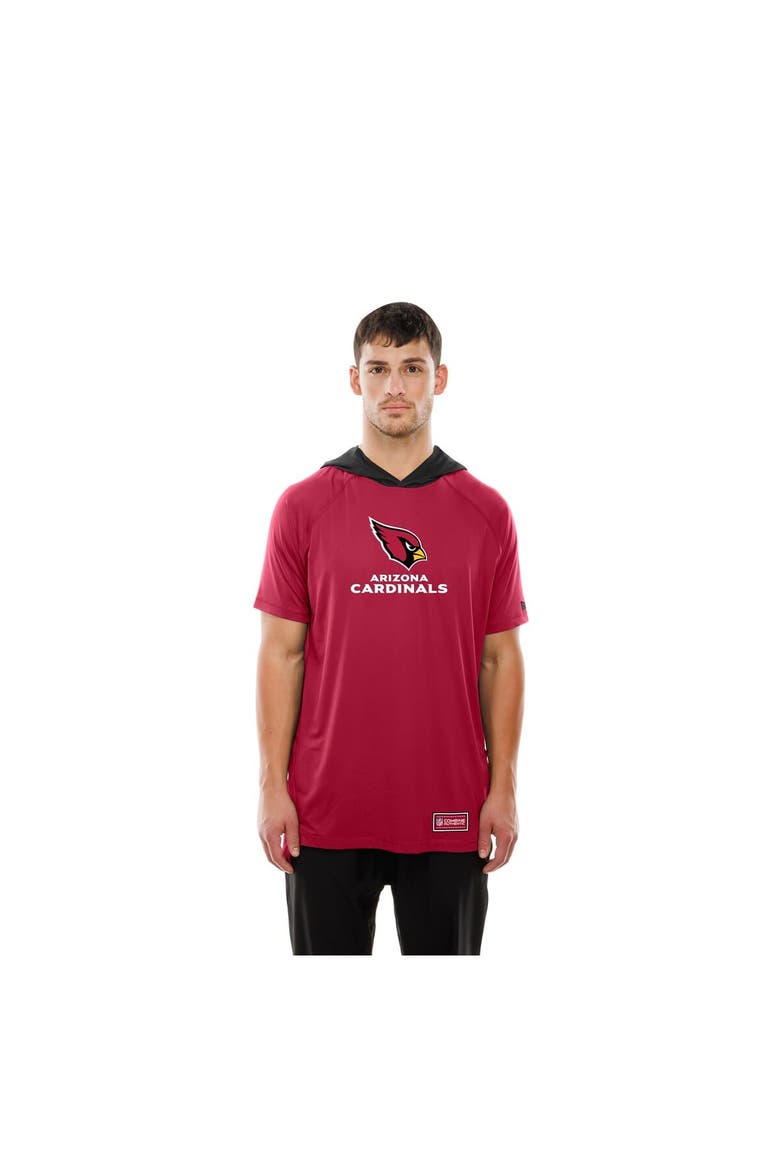Men's New Era  Cardinal Arizona Cardinals Combine Authentic Hooded Raglan Short-Sleeve T-Shirt, Alternate, color, Cardinal