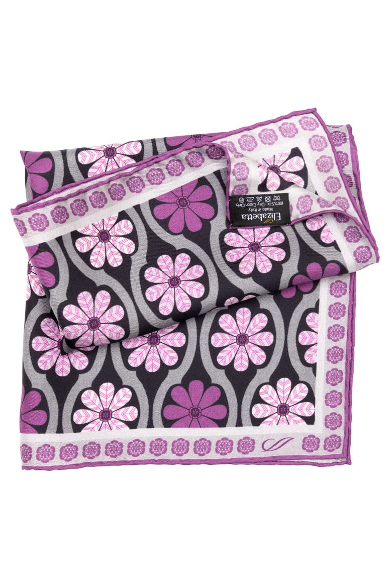 Gargano - Silk Pocket Square for Men, Alternate, color, Plum