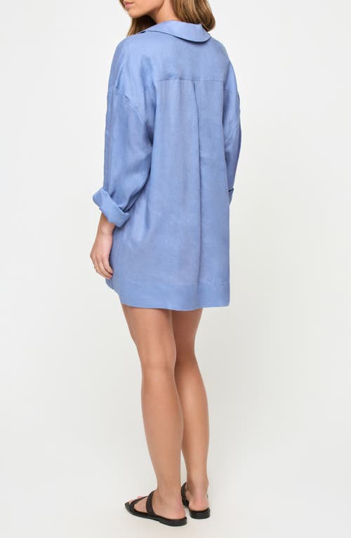 L*space Lspace Oasis Linen Cover-up Tunic In Blue