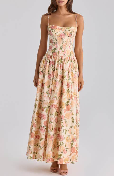 Rona Floral Stretch Cotton Maxi Sundress