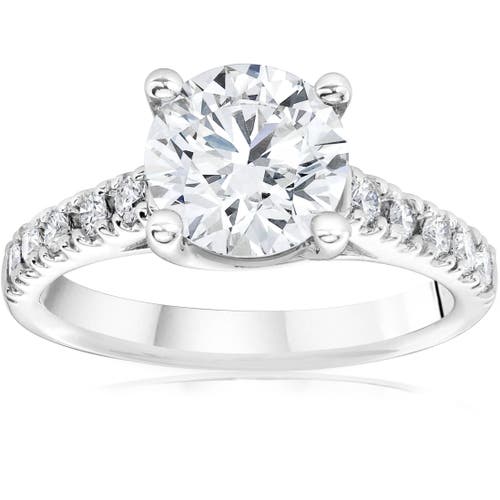 Bliss Diamond Certified 2 1/2ct Diamond Cathedral Engagement Ring 14k Gold Lab Grown In 14k White Gold