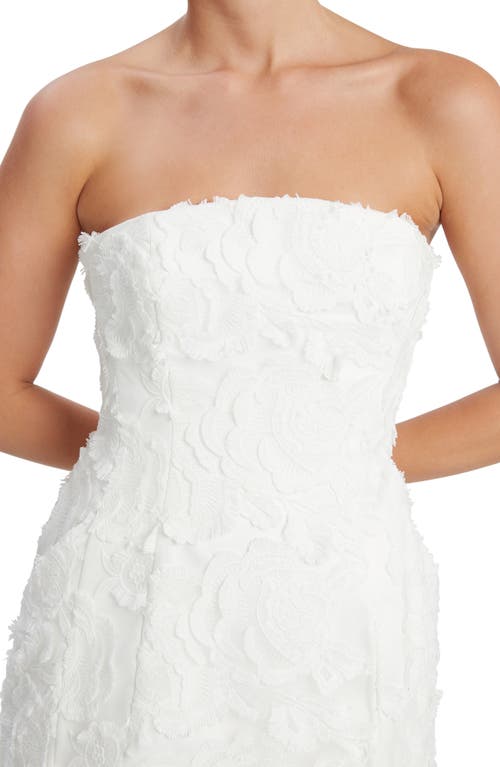 Bardot Karoline Floral Appliqué Strapless Minidress In Orchid White