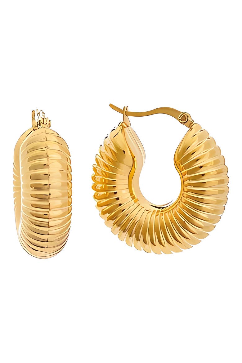 Textured Hoop Earrings, Main, color, YELLOW