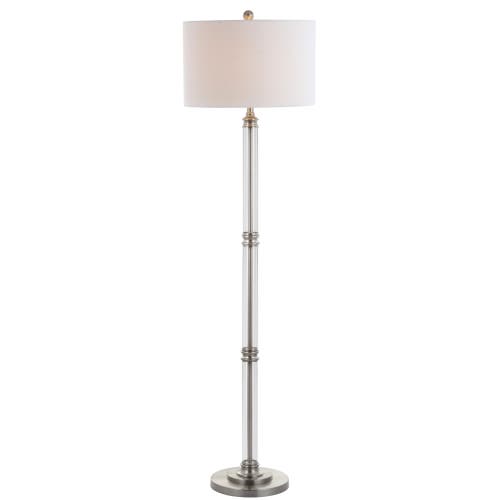 Jonathan Y Ralph 60" Metal/glass Floor Lamp, Polished Nickel/clear In Polished Nickel/clear