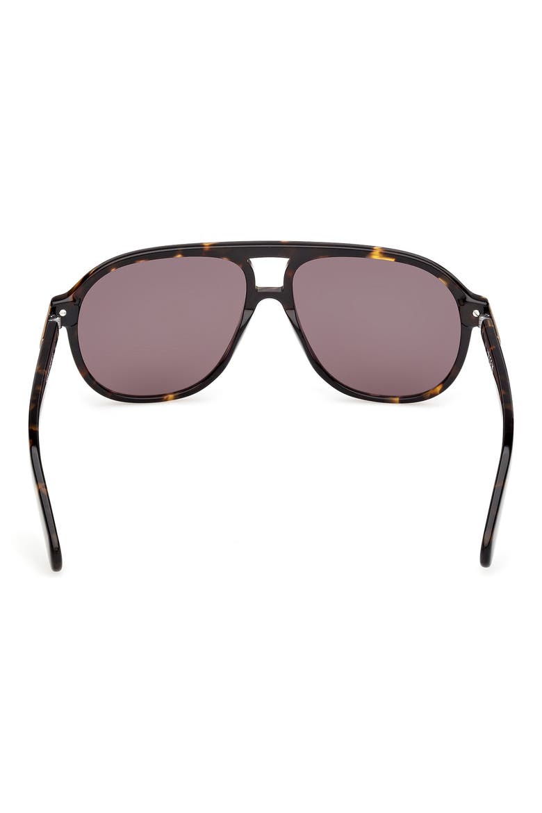58mm Pilot Sunglasses, Alternate, color, DARK HAVANA / BROWN