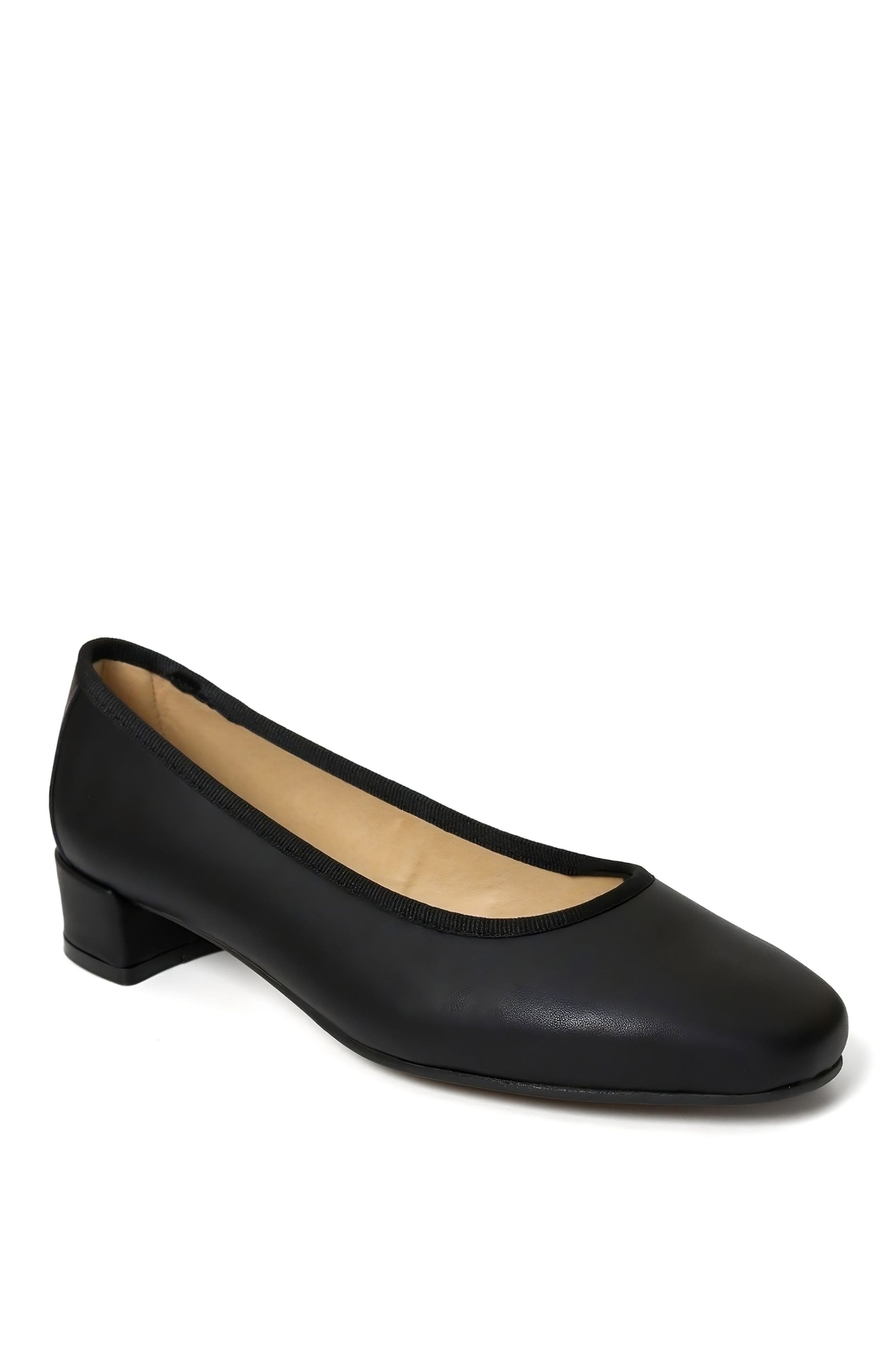 Menina Step Isa Leather Ballet Flat, Alternate, color, Black