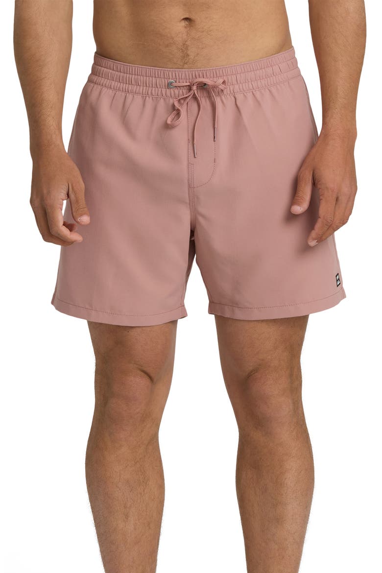 All Day Layback Swim Trunks, Main, color, ASH ROSE