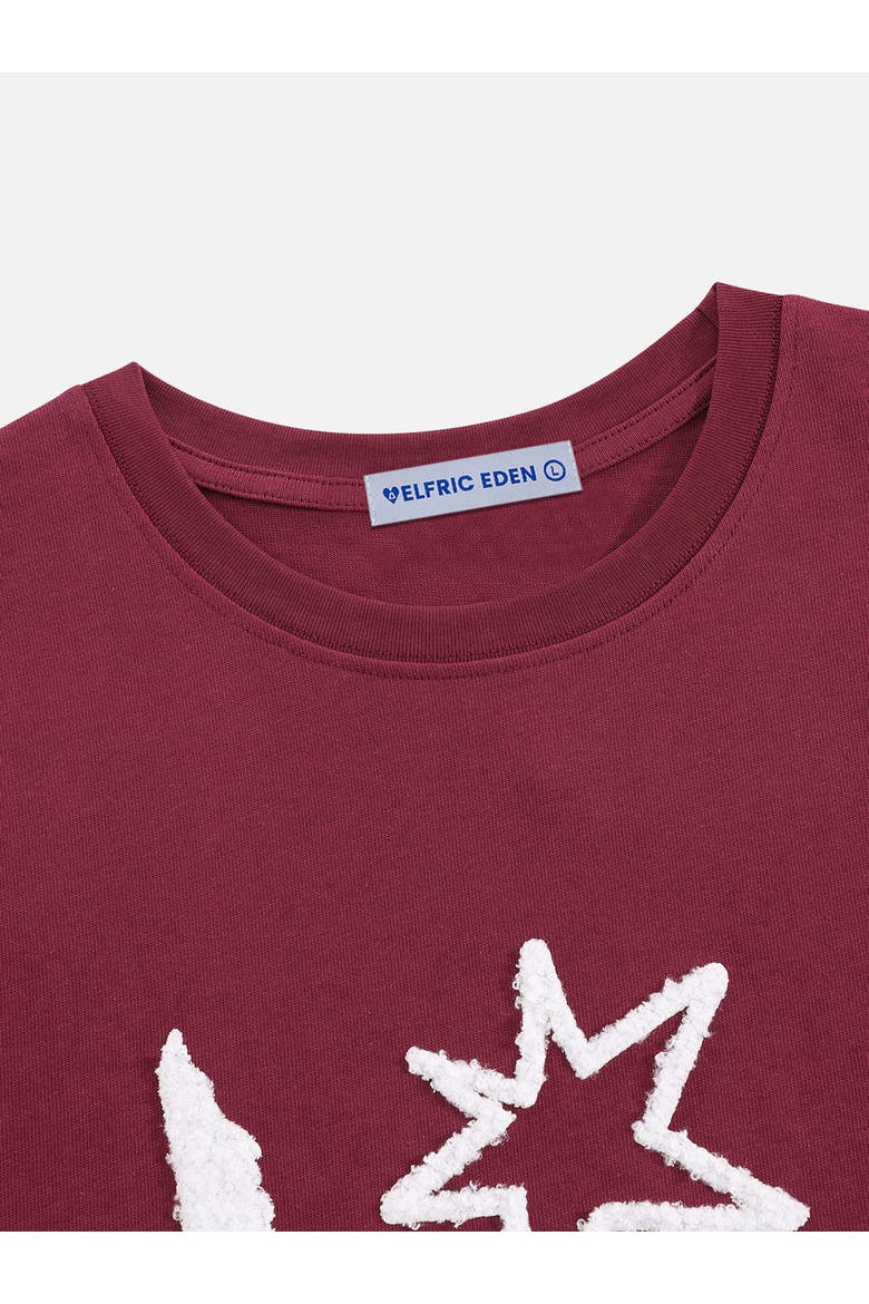 Fuzzy Cat Star Tee, Alternate, color, Red