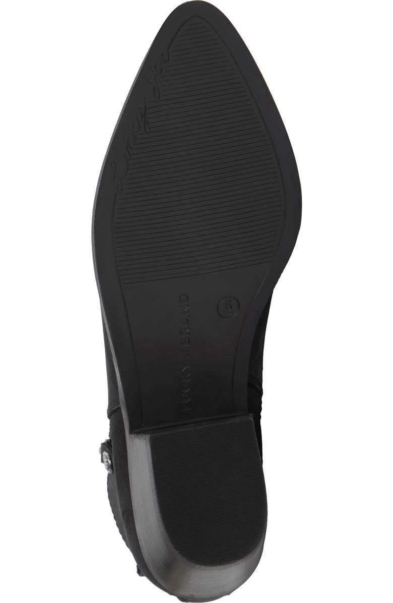 Lucky Brand Ailein Pointed Toe Bootie, Alternate, color, Black Angora Nubuck