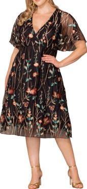 Kiyonna Sonnet Embroidered Midi Dress