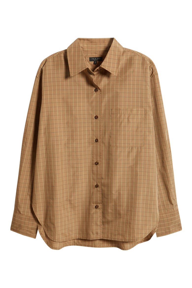 Connie Plaid Button-Up Shirt, Alternate, color, KHAKI PLAID
