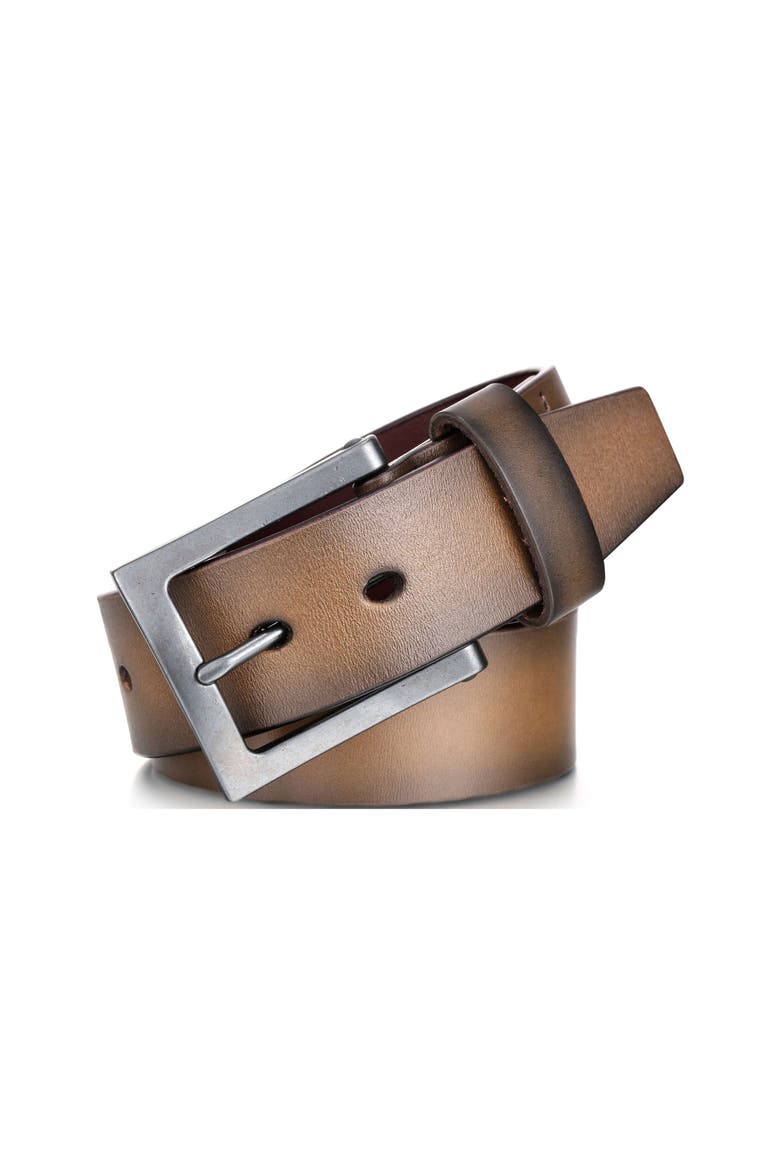 Full-Grain Leather Casual Jean Belt, Main, color, Walnut