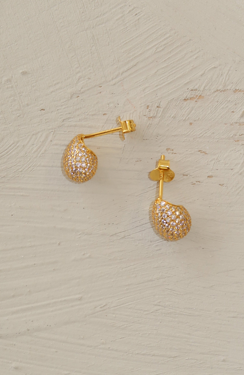 Joiana Jewelry Pave Drop Earrings, Alternate, color, Gold / White