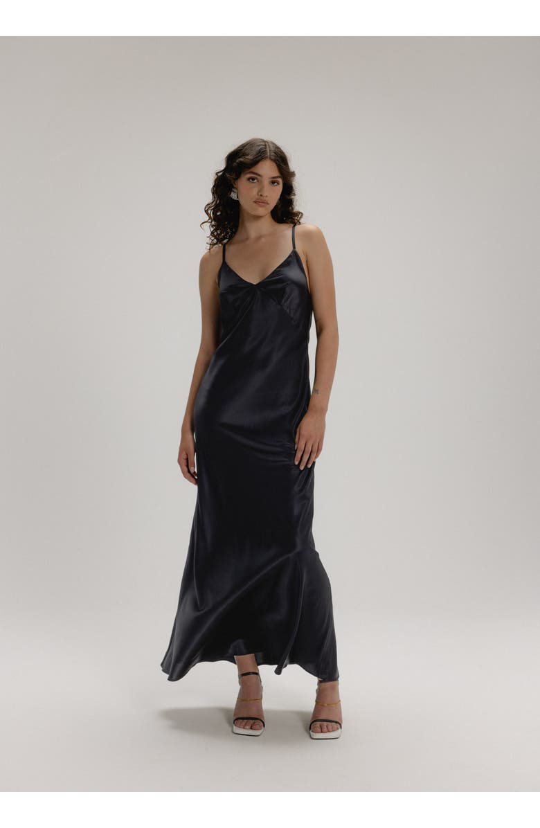 Alas 100 Silk Slip Maxi Dress, Alternate, color, Black