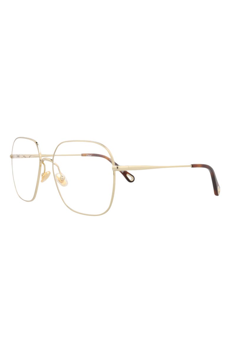 Chloé 59mm Square Optical Glasses, Alternate, color, Gold Gold Transparent