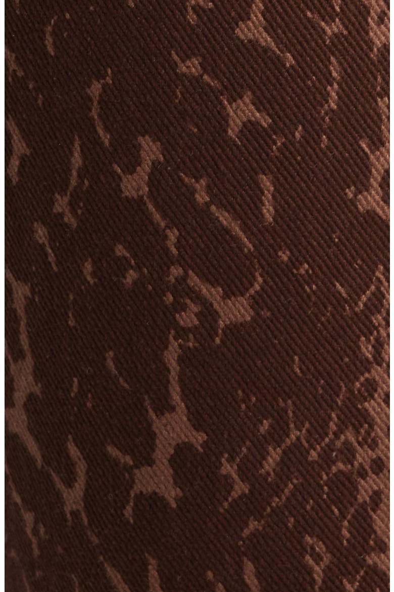 Snakeskin Print Ankle Skinny Jeans, Alternate, color, BROWN