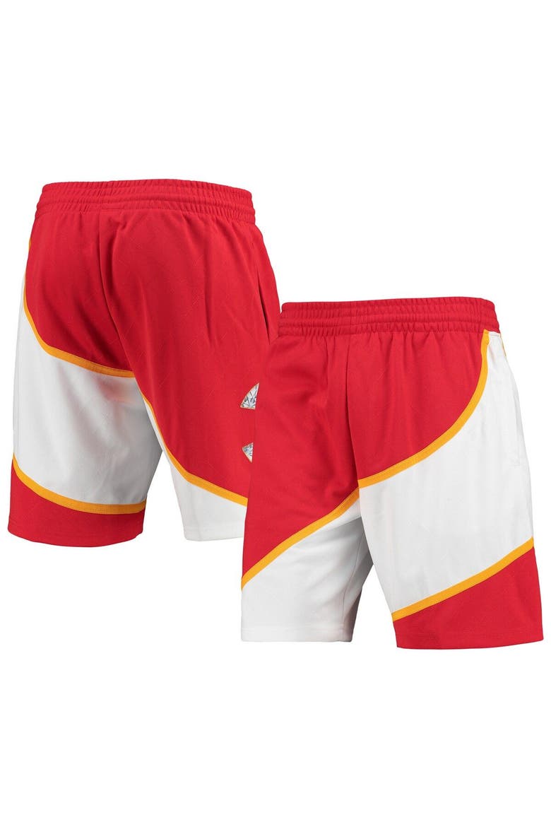 Men's Mitchell & Ness Red Atlanta Hawks 1986 Hardwood Classics 75th Anniversary Swingman Shorts, Main, color, Red