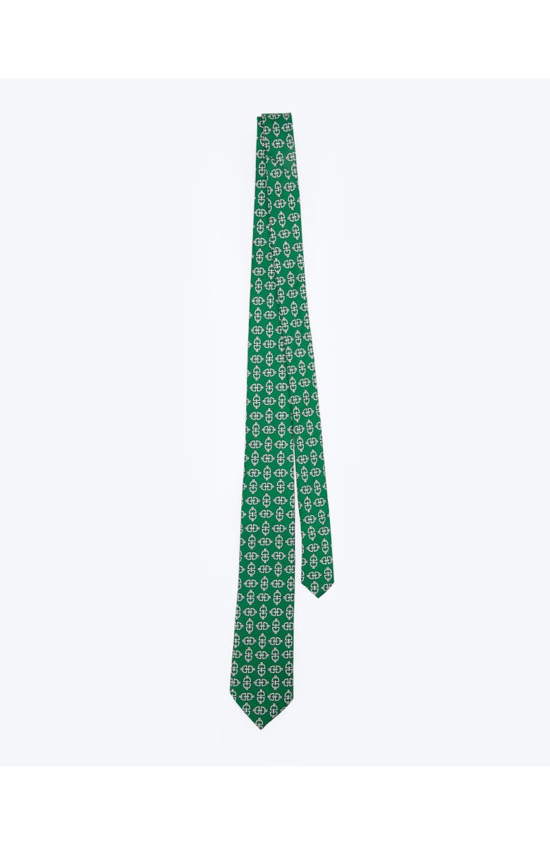 Knottery & Co Checkerlinks Printed Silk Tie, Alternate, color, Green