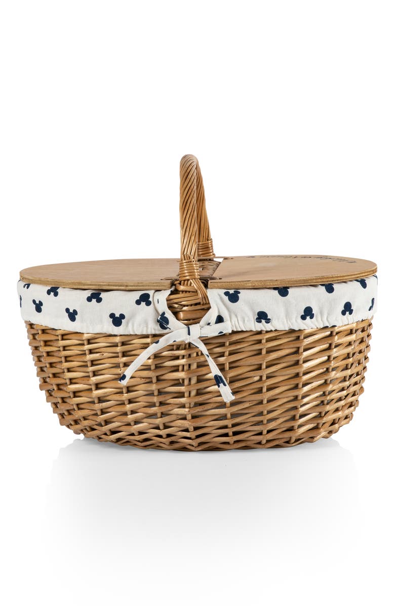 Picnic Time Mickey Country Basket, Alternate, color, Beige