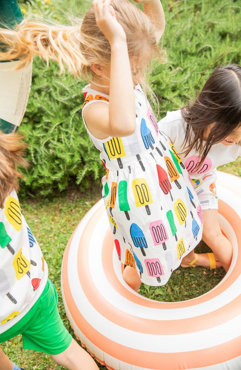 Mon Coeur Kids' Ice Pops Recycled & Organic Cotton Sundress, Alternate, color, Natural/ Summer