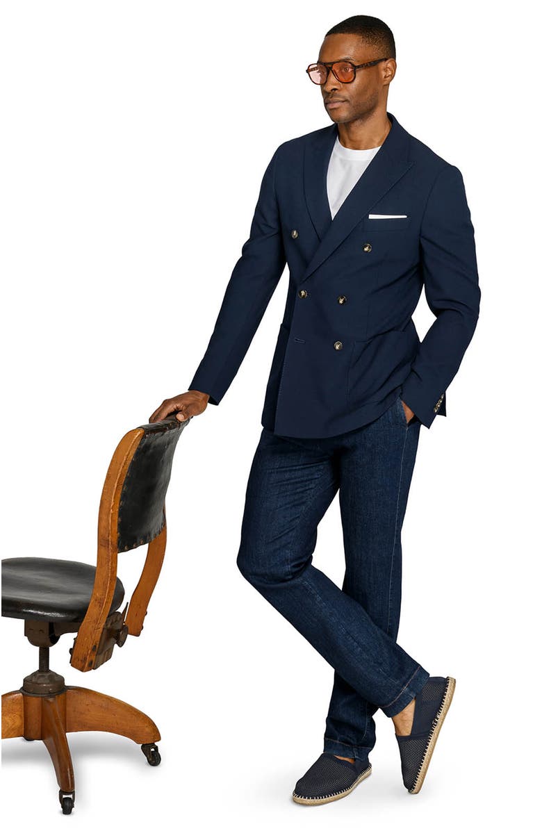 Brooklyn Brigade Montrose Double Breasted Blazer, Alternate, color, Navy
