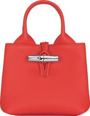 Longchamp Le Roseau Leather Top Handle Bag