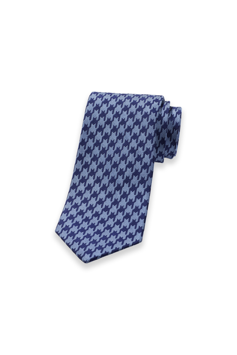Patterned Woven Silk Tie, Main, color, Light Blue/Navy