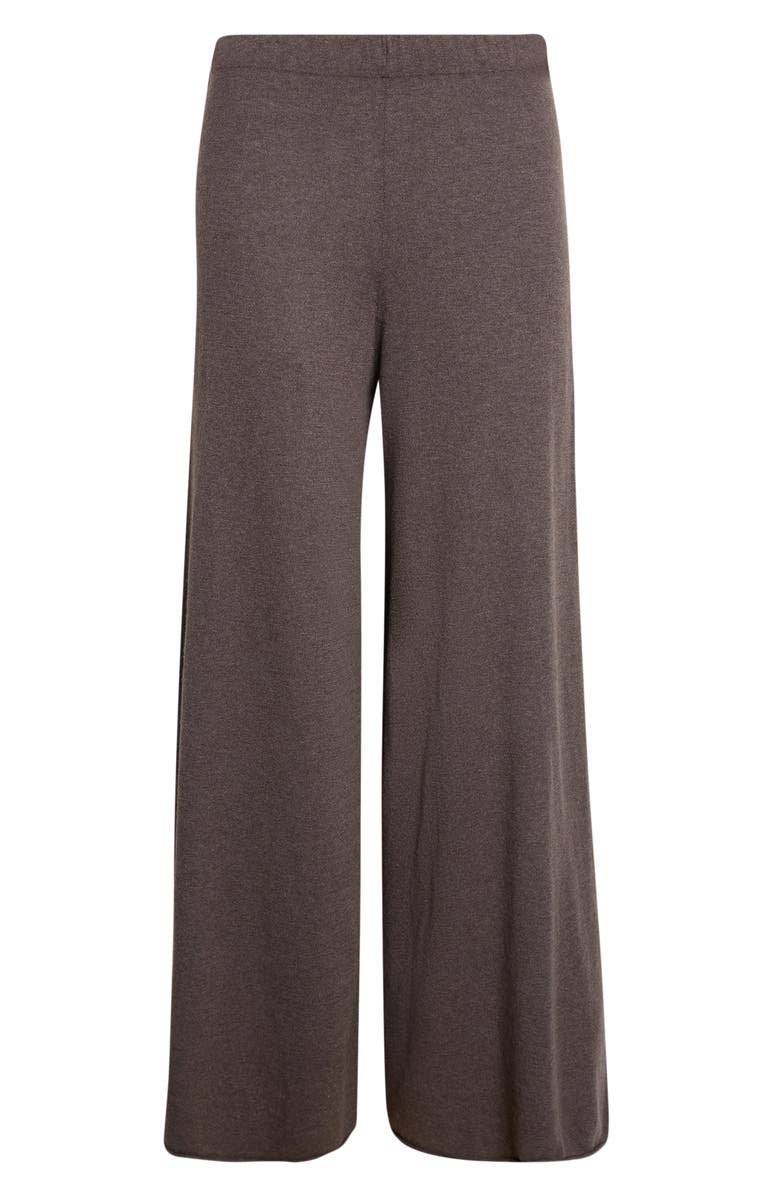 Lisa Yang Ainsley Cotton & Cashmere Wide Leg Pants, Main, color, Deep Walnut