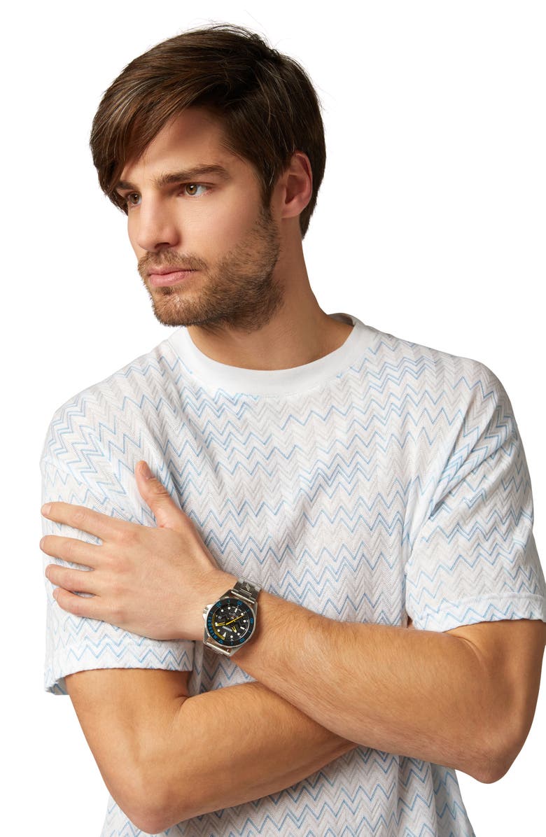 Missoni GMT Bracelet Watch, 43mm, Alternate, color, Stainless Steel