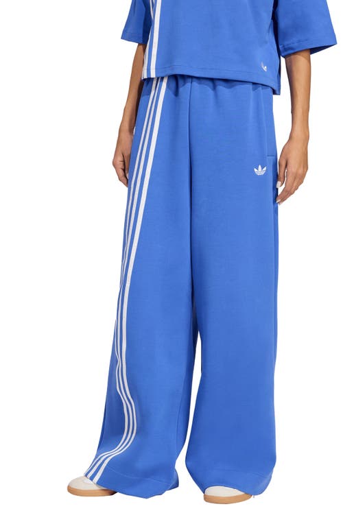 Adidas Originals Adidas Off Placed 3-stripes Wide Leg Sweatpants In Blue