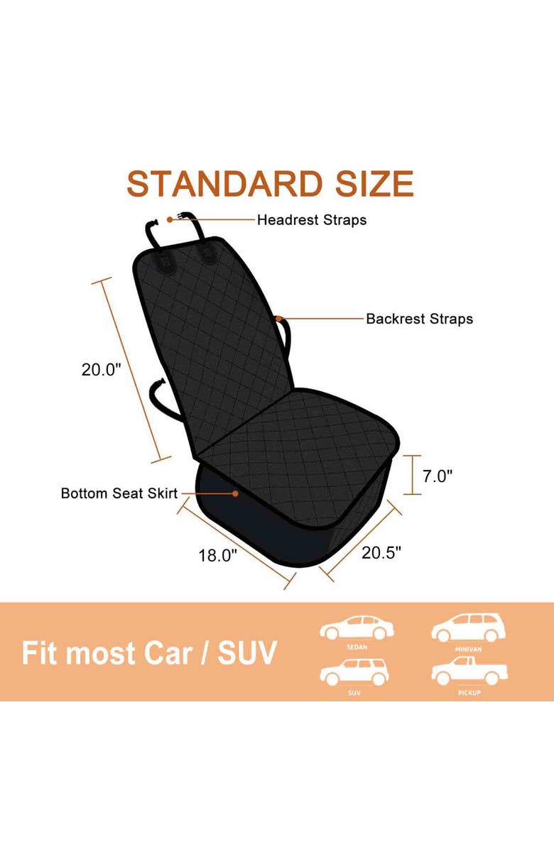 JESPET & Goopaws Quilted Pet Front Car Seat Cover Black, Alternate, color, Multicolored