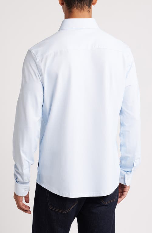 Stone Rose Techno Stretch Solid Performance Button-up Shirt In Lt. Blue