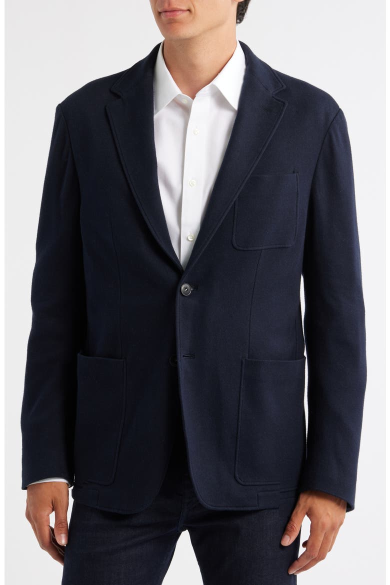 Trim Fit Cotton & Cashmere Jacket, Alternate, color, NAVY